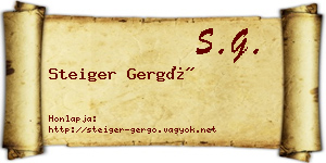 Steiger Gergő névjegykártya